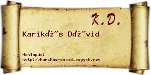 Karikás Dávid névjegykártya