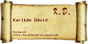 Karikás Dávid névjegykártya
